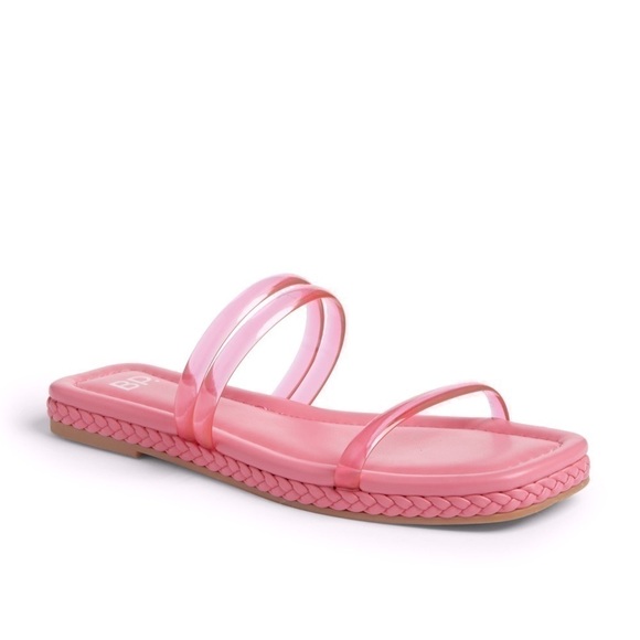Nordstrom BP Viola Barbie Pink Braided Flat Slide Sandals - Picture 2 of 14